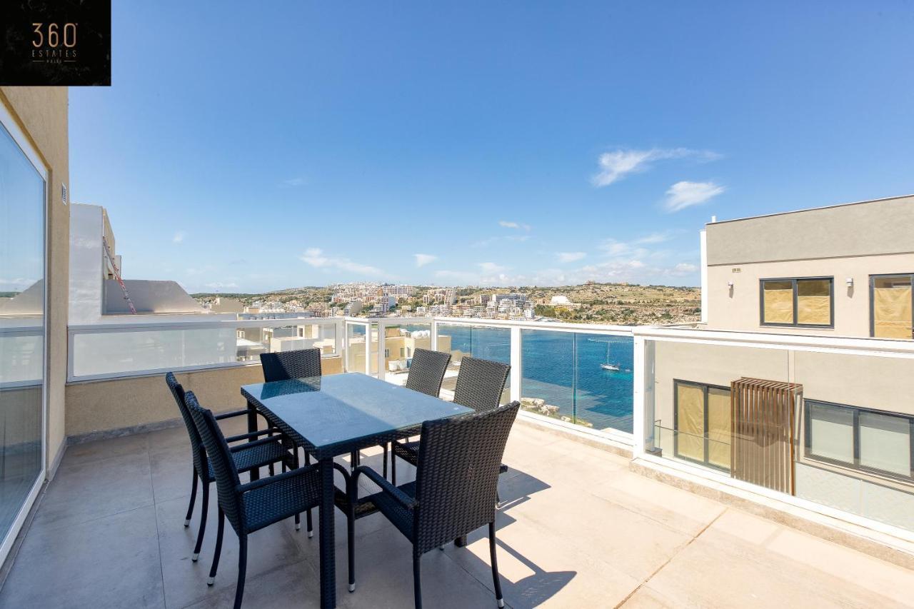 圣保罗湾城Lux Sea Front Penthouse With Breathtaking Views In St Pauls By 360 Estates公寓 外观 照片