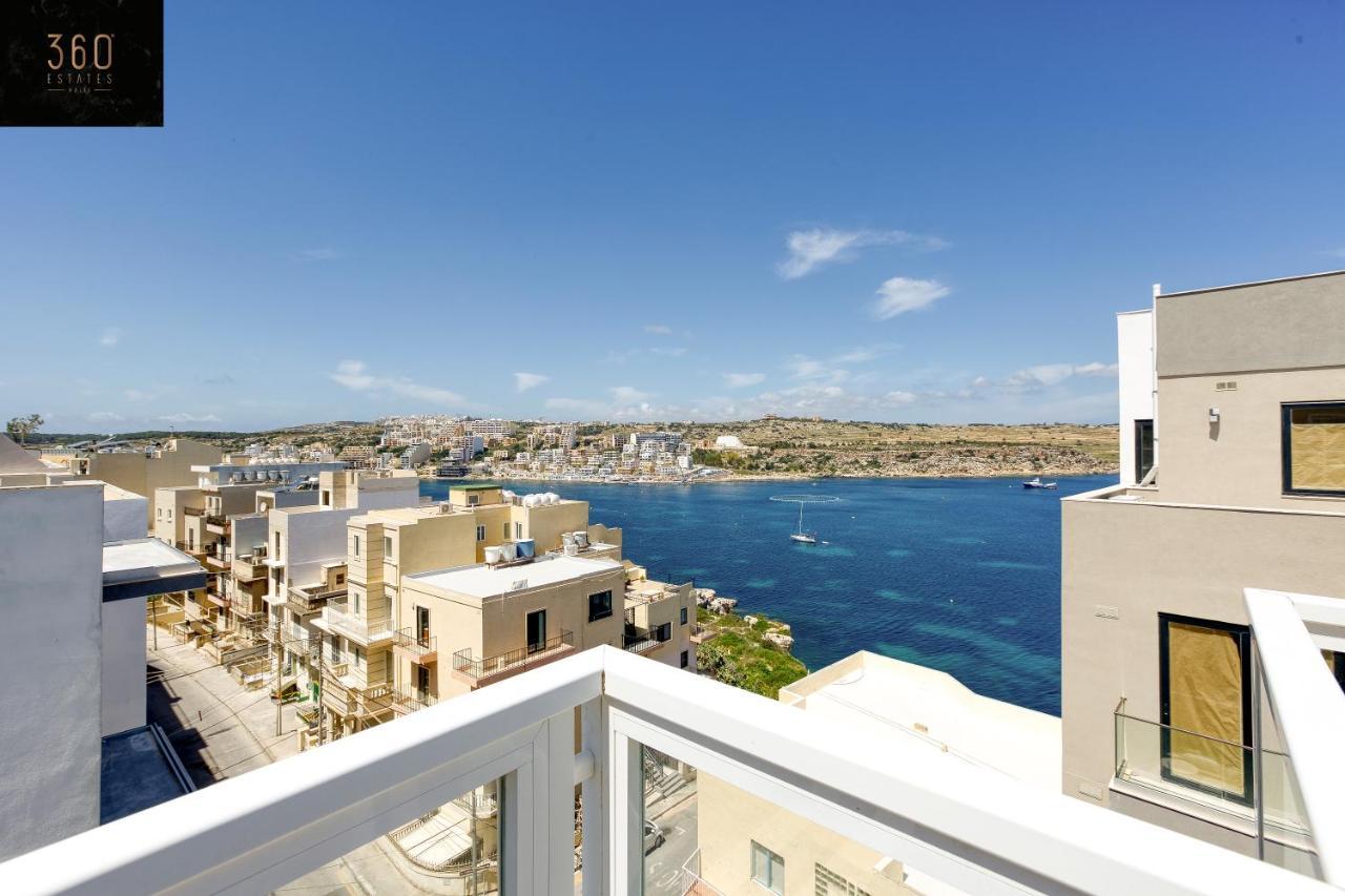 圣保罗湾城Lux Sea Front Penthouse With Breathtaking Views In St Pauls By 360 Estates公寓 外观 照片